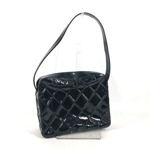 CHANEL Vintage Black Leather Shoulder Bag